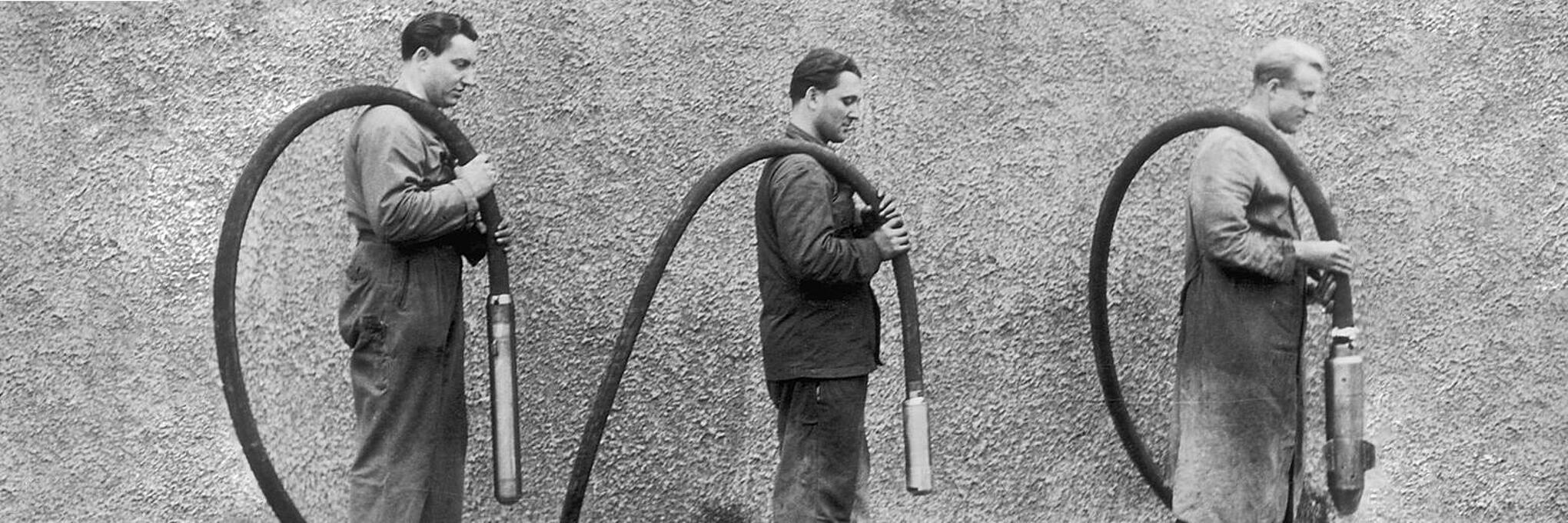 威克諾森首臺插入式振動器的歷史照片。